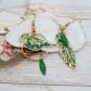 Boucles d'oreilles oiseau et plume en liberty David Joe Naturel