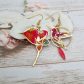 Boucles d'oreilles colibri et fleur Arum en liberty Margareth Annie fushia