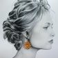 Boucles d'oreilles Papillon et marguerite en Tissu japonais Sakura ocre et saumon