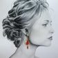 Boucles d'oreilles chats en tissus japonais moiré rouge