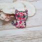 Broche Kawaï Chat en Tissu liberty Phoebe rose