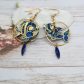 Boucles d'oreilles poissons en liberty Strawberry thief denim