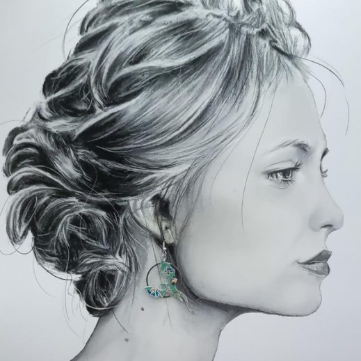 Boucles d'oreilles dragons taille moyenne en liberty Donna Leigh Jade Boucles d'oreilles dragons taille moyenne en liberty Donna Leigh Jade