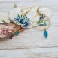 Boucles d'oreilles lotus et oiseau origami en tissu Sakura bleu