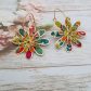 Boucles d'oreilles Créoles fleurs en TISSU liberty Ciara Fushia