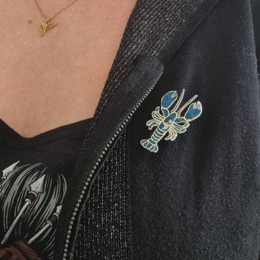 Broche Homard en TISSU Liberty Maïa bleu Broche Homard en TISSU Liberty Maïa bleu