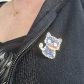 Broche Kawaï Chat en Tissu japonese blue butterfly
