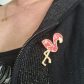 Broche Flamant rose en liberty Capel saumon
