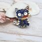 Broche Kawaï Chat en Tissu japonese blue butterfly