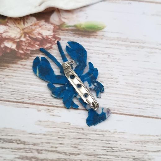 Broche Homard en TISSU Liberty Maïa bleu Broche Homard en TISSU Liberty Maïa bleu