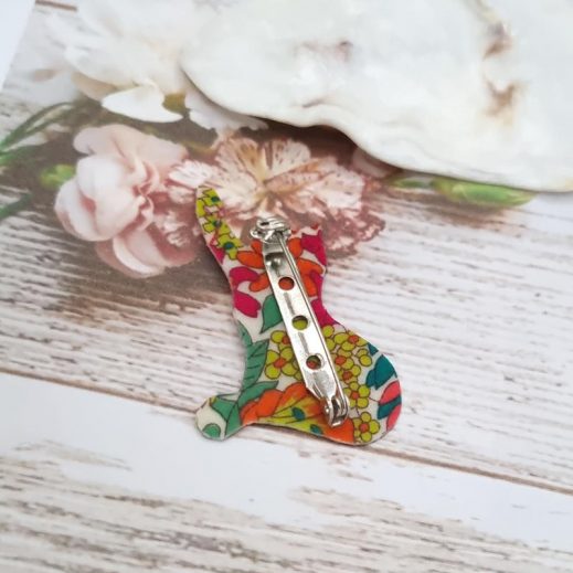 Broche Chat en liberty Ciara Fushia Broche Chat en liberty Ciara Fushia