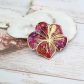 Broche fleur d'hibiscus en TISSU Sakura rouge