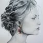Boucles d'oreilles Caticorne et fleurs de cerisiers en liberty revival fushia