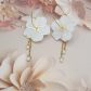 Boucles d'oreilles grandes créoles fleurs de cerisier en TISSU liberty IANTHE