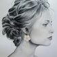 Boucles d'oreilles grandes créoles fleurs de cerisier en TISSU liberty IANTHE