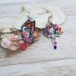 Boucles d'oreilles papillon et lotus en liberty Libby tangerine