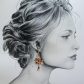 Boucles d'oreilles papillon et magnolia en liberty Thorpe rouille