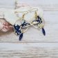 Boucles d'oreilles Colibri et Guadeloupe en liberty Capel Navy