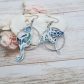 Boucles d'oreilles Hippocampe et Raie manta en liberty Lilly-Jane bleu