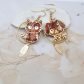 Boucles d'oreilles chien et chat Kawaï en TISSU Ciara fauve