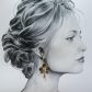 boucles d'oreilles colibri et orchidée en liberty Erica noir
