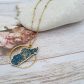 Collier Madagascar en Tissu Japonais moiré bleu