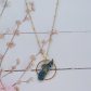 Collier Madagascar en Tissu Japonais moiré bleu