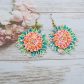 Boucles d'oreilles grands tournesols en Tissu Petit Pan Calendula