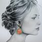 Boucles d'oreilles grands tournesols en Tissu Petit Pan Calendula