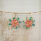 Boucles d'oreilles grandes créoles Marguerites en tissu Petit Pan Calendula