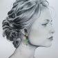 Boucles d'oreilles colibri et fleur de cerisier en petit pan calendula vert
