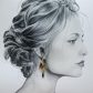 Boucles d'oreilles colibri et fleur de cerisier en liberty Erica noir