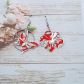 Boucles d'oreilles papillon et hibiscus en liberty Summer bloom coquelicot