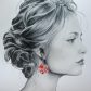 Boucles d'oreilles papillon et hibiscus en liberty Summer bloom coquelicot