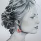 Boucles d'oreilles papillon et hibiscus en liberty Summer bloom coquelicot