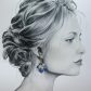 Boucles d'oreilles papillon et hibiscus en liberty Strawberry thief denim