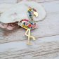 Broche Flamant rose en liberty libby tangerine