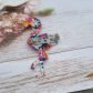 Broche Flamant rose en liberty libby tangerine