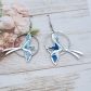 Boucles d'oreilles oiseau Paille en queue et La Réunion en liberty Lilly-Jane bleu