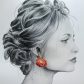 Boucles d'oreilles grandes créoles Coquelicot en tissu japonais moiré rouge