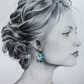 Boucles d'oreilles grandes créoles fleur de tiaré et colibri en TISSU liberty Maya