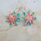 Boucles d'oreilles grandes créoles Marguerites en tissu Petit Pan Calendula