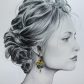 Boucles d'oreilles papillon et fleur de cerisier en TISSU liberty Revival moutarde