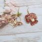 Boucles d'oreilles papillon et pensée en TISSU liberty Ciara fauve