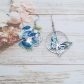 Boucles d'oreilles papillon et pensée en TISSU liberty lilly jane bleu