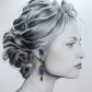Boucles d'oreilles chat Kawaï en TISSU Capel indigo