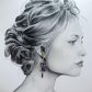 Boucles d'oreilles chat Kawaï en TISSU Capel indigo