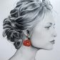 boucles coquelicot moiré rouge