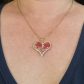 Collier coeur en Tissu Japonais Sakura rouge