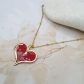 Collier coeur en Tissu Japonais Sakura rouge